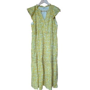 Floral Yellow Midi Dress